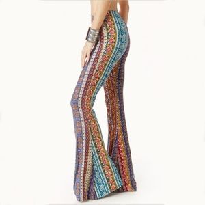 Boho Flare Pants W/ Elastic Waist - NWOT
